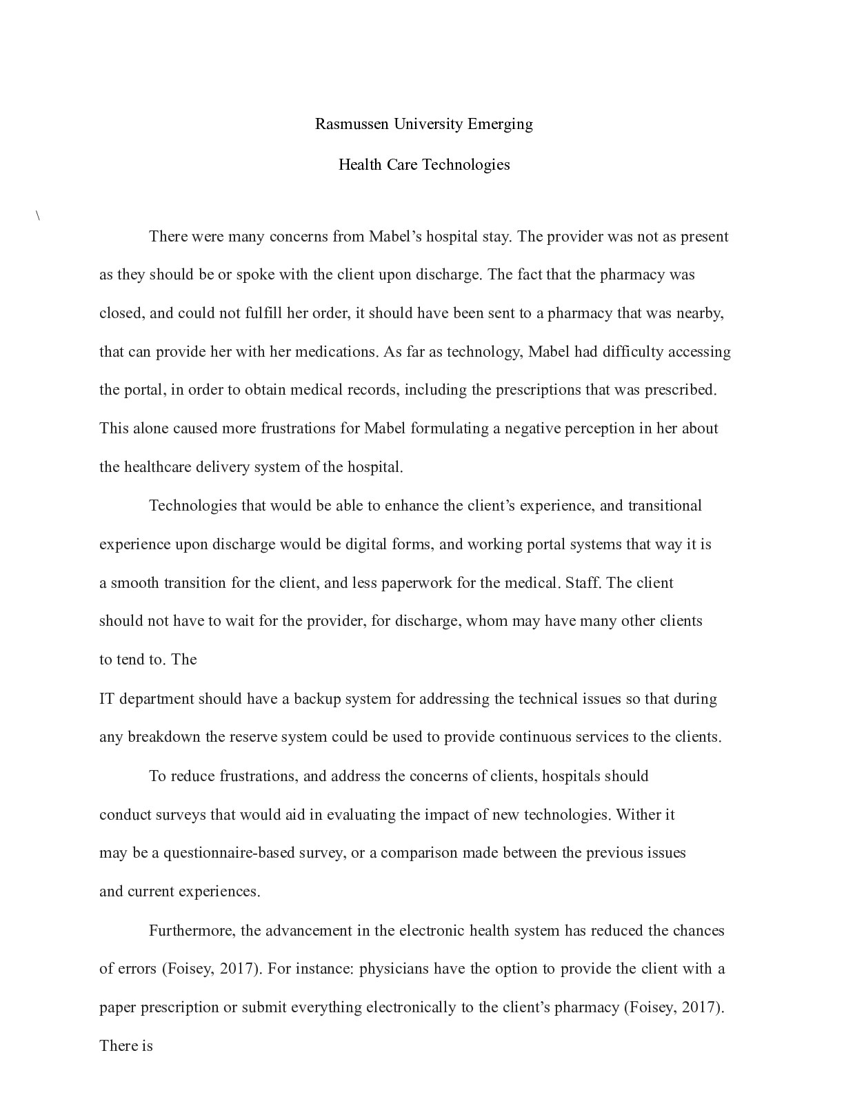 Preview of Module  10 Emerging.docx    Rasmussen University Emerging   Health Care Technologies   \
